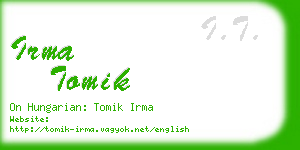 irma tomik business card